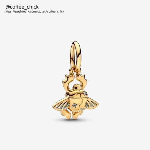 Pandora Disney Aladdin Scarab Beetle Dangle Charm - Picture 1 of 4